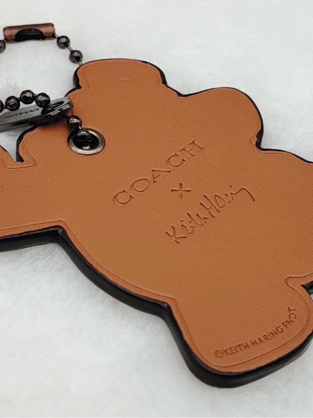 Coach Pink Glitter & Cream Pop Art Dog Tag Charm